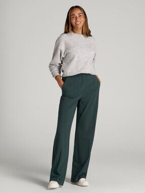 American Tall Flat Front Wide Leg Dress Pants for Tall Women